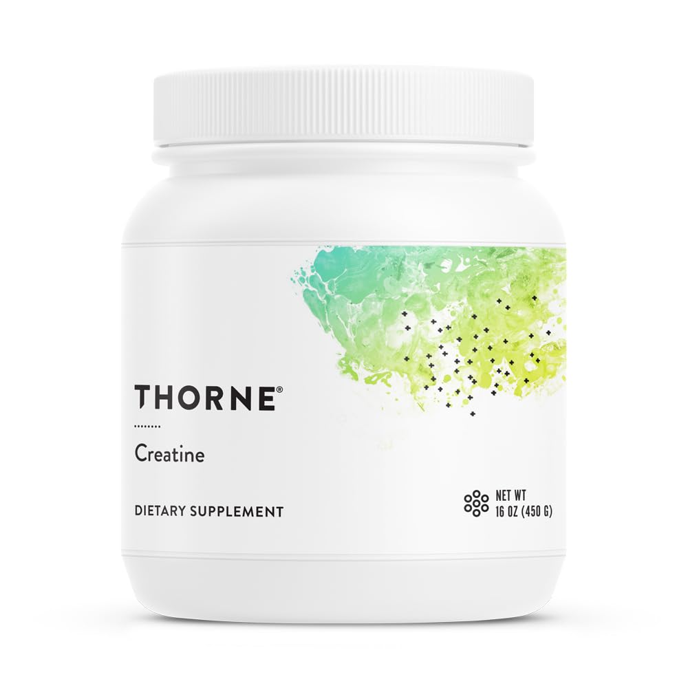 Thorne Creatine dietary supplement container on a white background