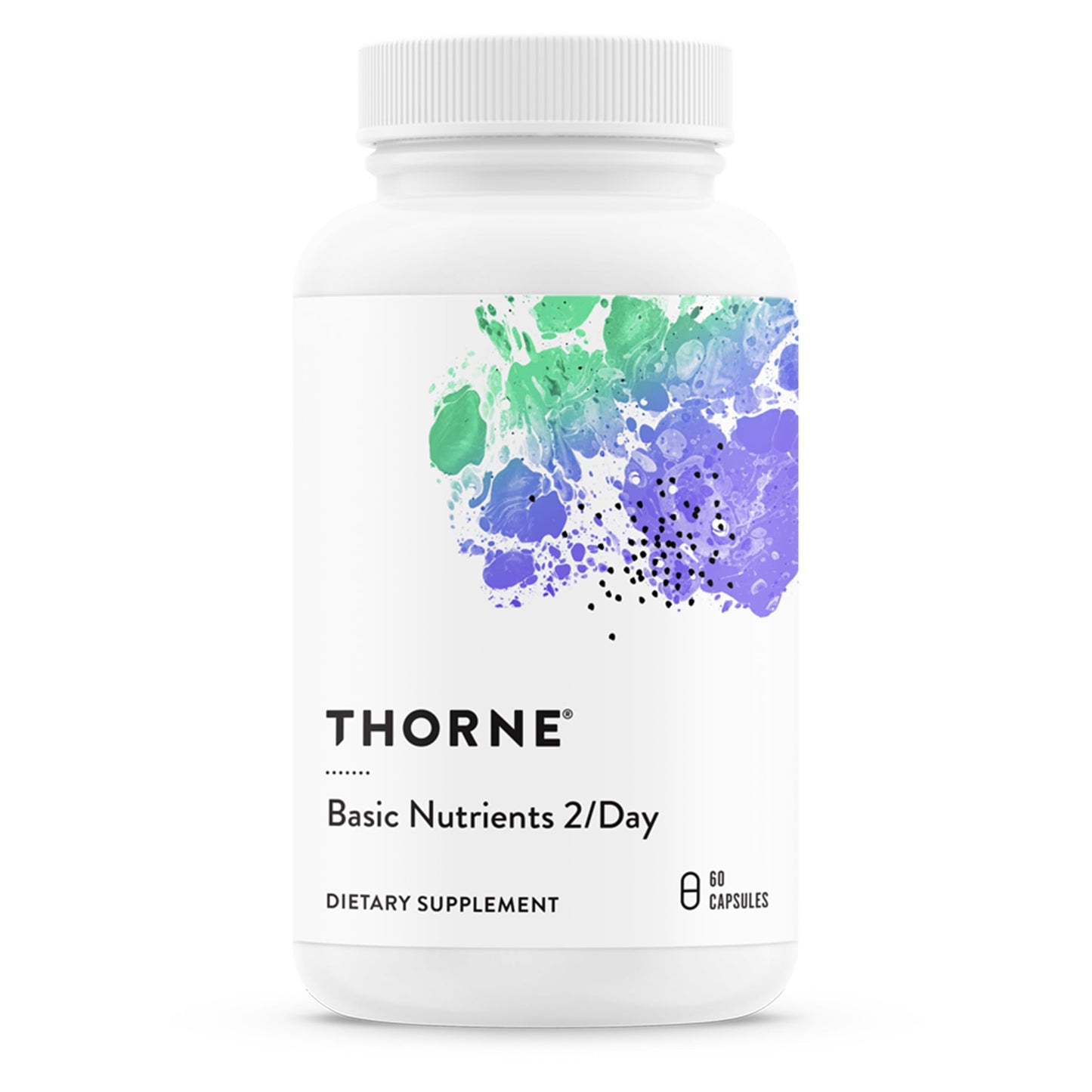 Thorne Basic Nutrients 2/Day dietary supplement bottle on a white background