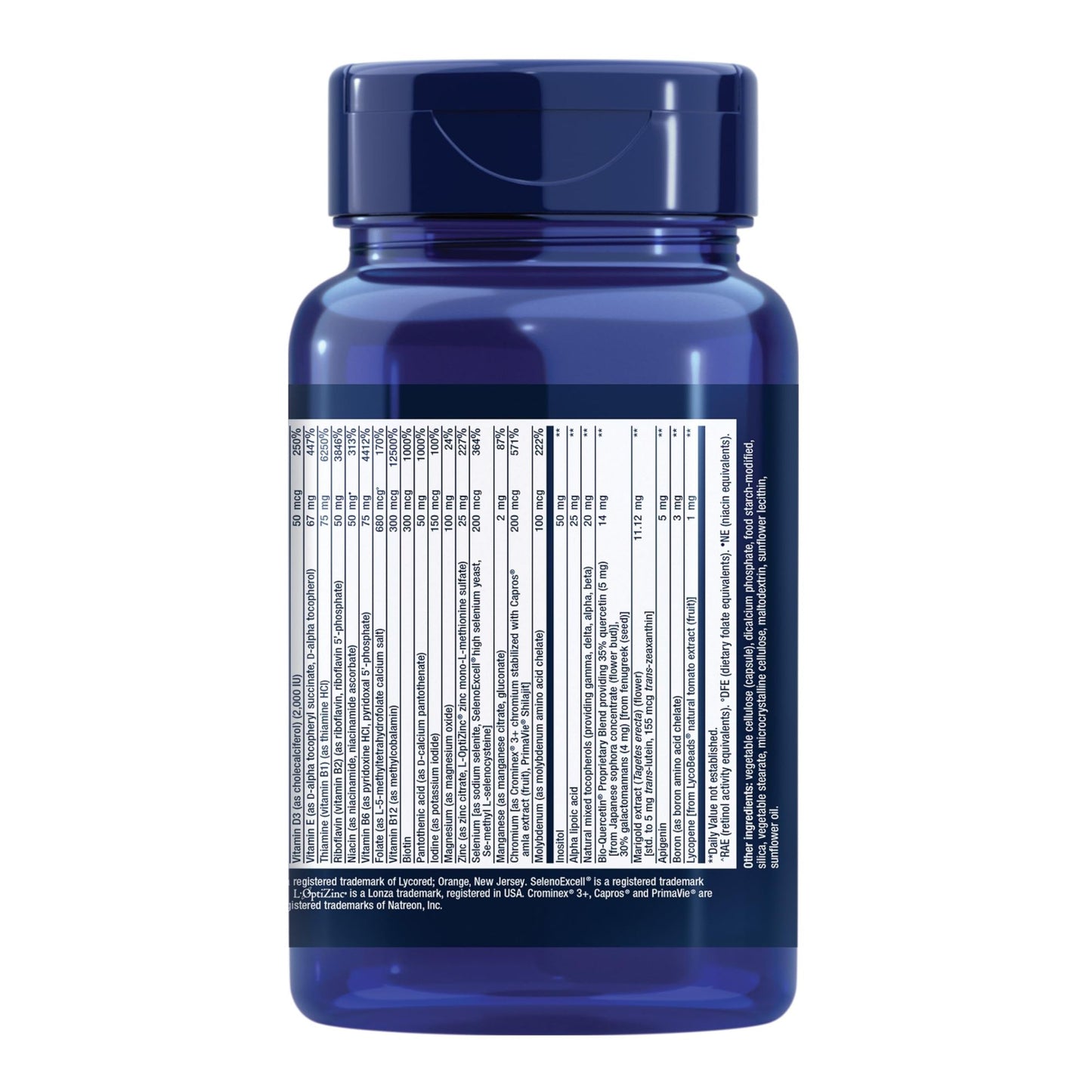 Ingredients for Life Extension Two-Per-Day Multivitamins