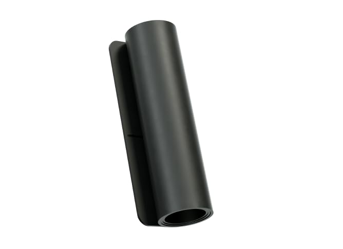 Black cylindrical object on a white background