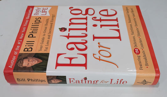 Book titled 'Eating for Life' by Bill Phillips on a white background