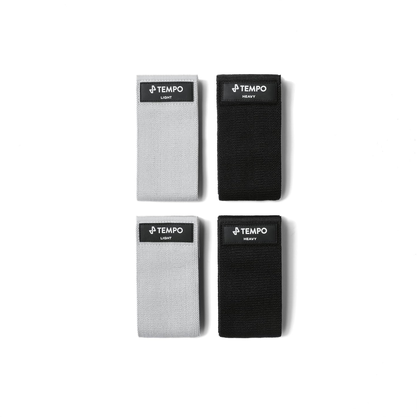 Four Tempo products in black and gray on a white background