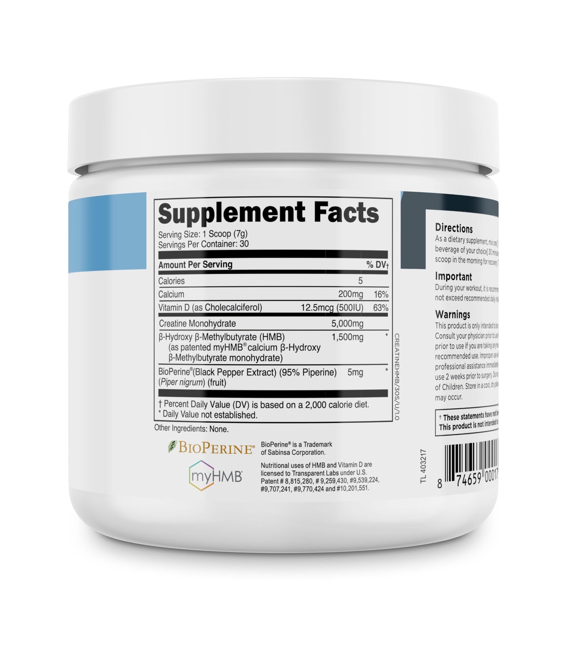 Supplement container with label showing 'Supplement Facts' on a white background