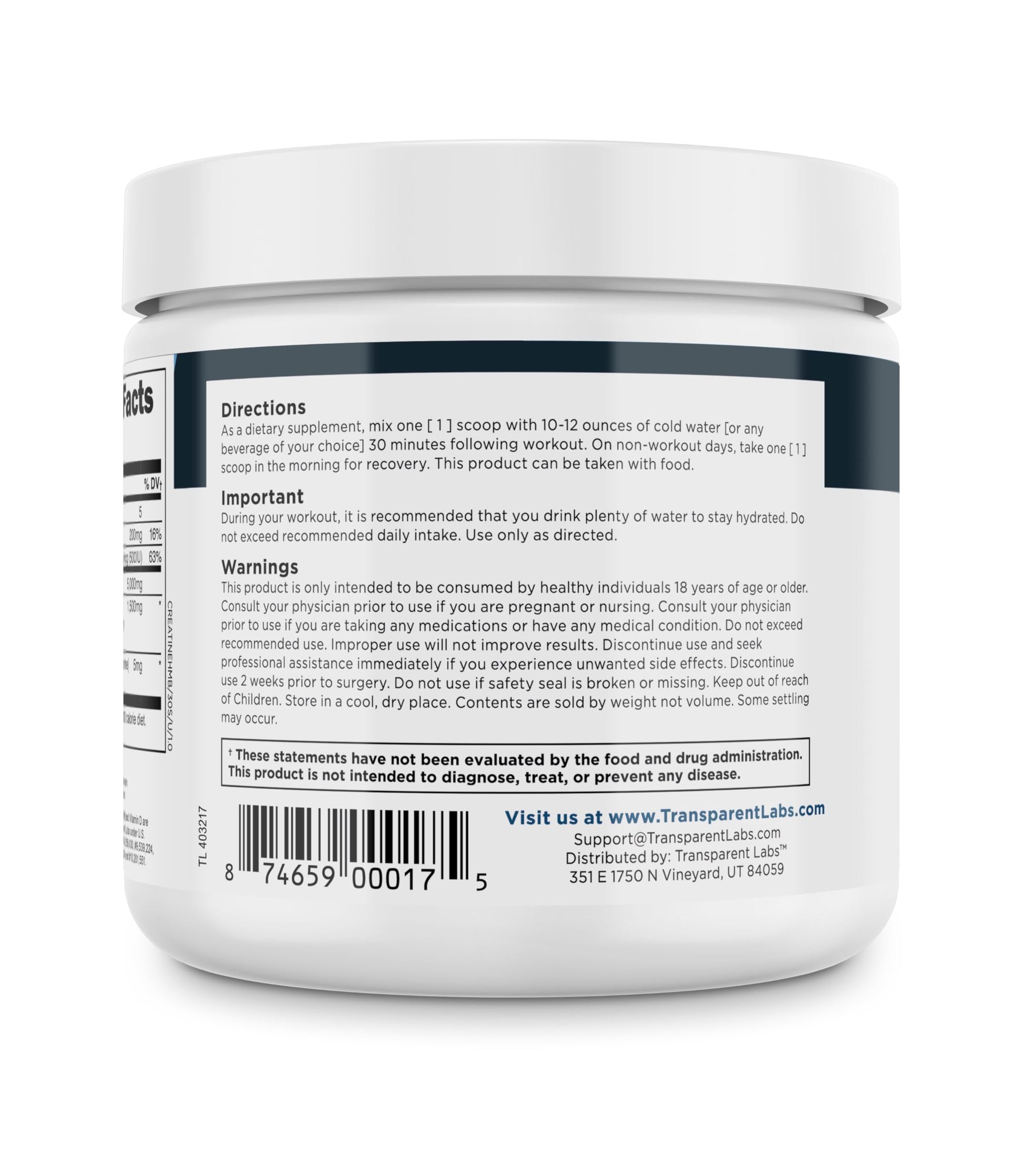 Supplement container with label on a white background