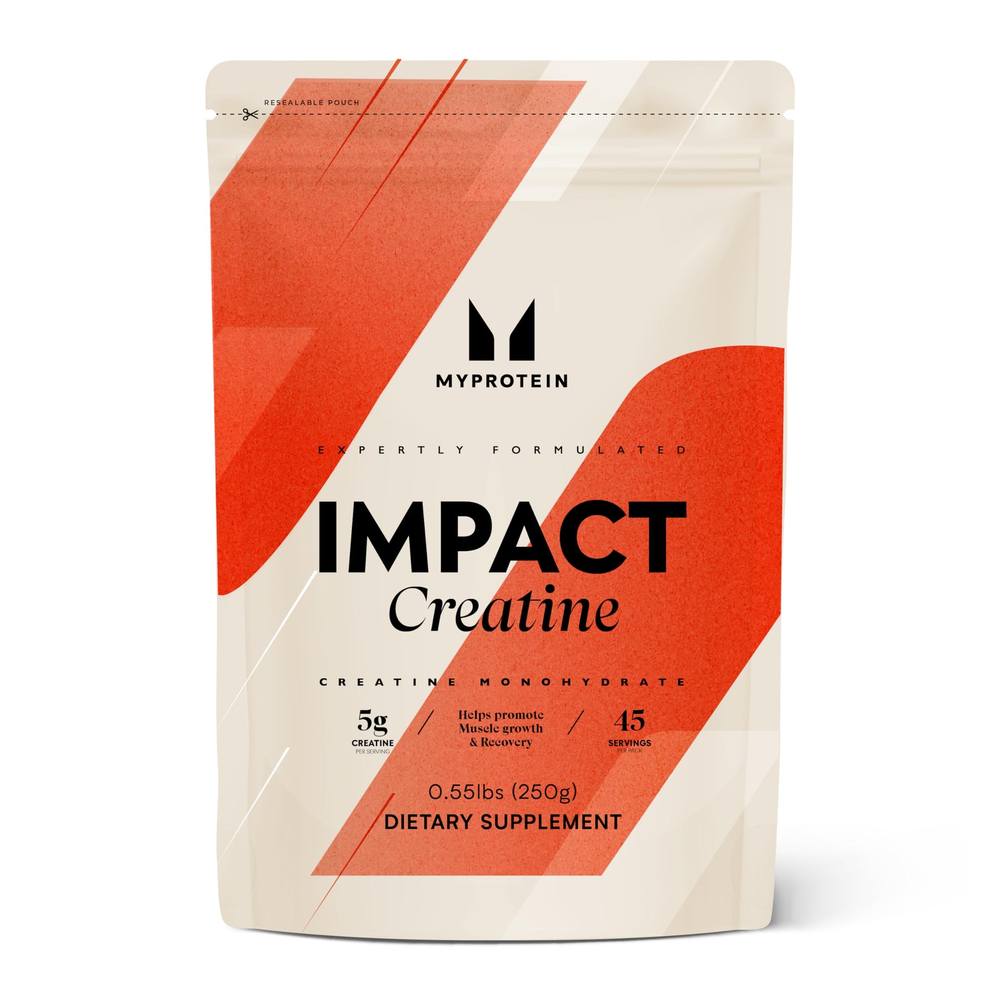 MyProtein Impact Creatine supplement package on a white background