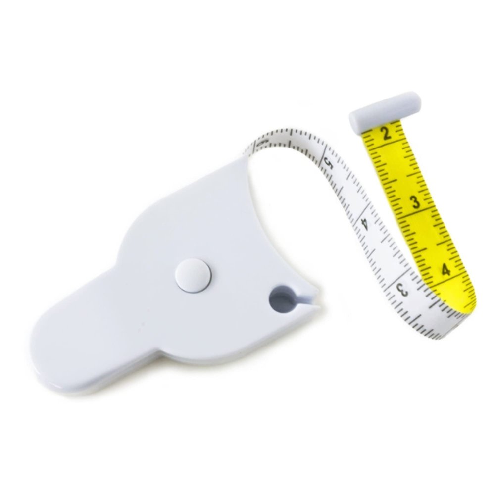 Body measuring tape with retractable lock and easy-grip design