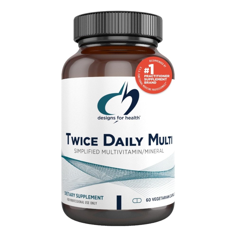 Designs for Health Twice Daily Multi multivitamin supplement bottle