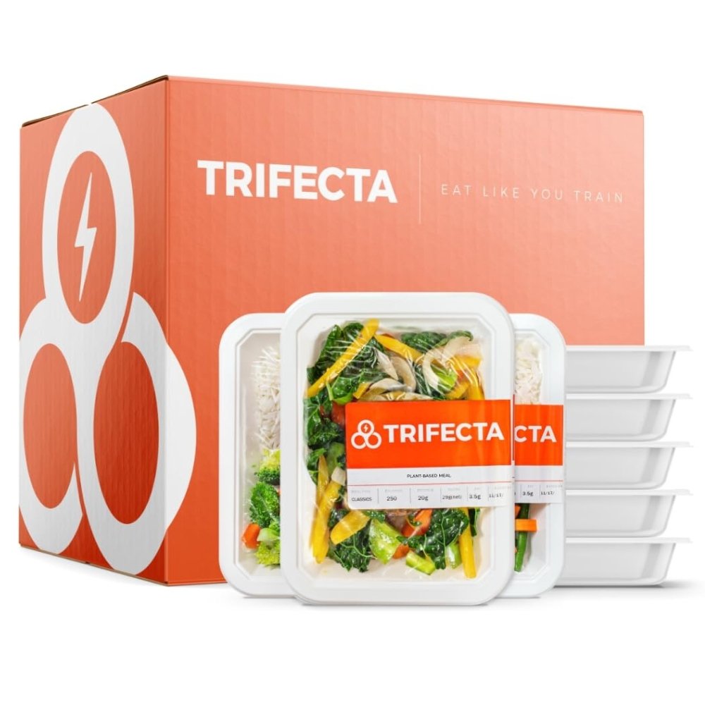 Trifecta vegan meal box with plant-based prepared entrées
