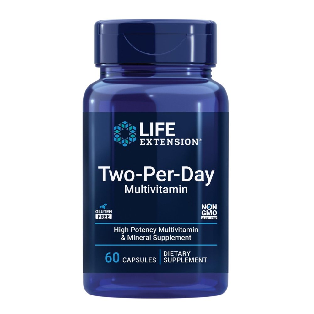 Life Extension Two-Per-Day Multivitamin high-potency dietary supplement bottle
