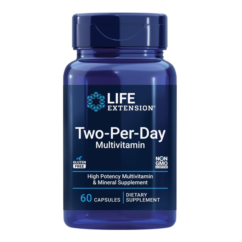 Life Extension Two-Per-Day Multivitamin bottle with 60 capsules