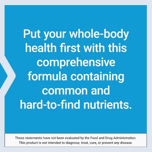 Life Extension Two-Per-Day multivitamin graphic highlighting whole-body health and complete nutrition